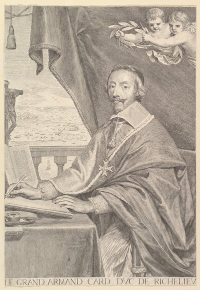 Richelieu bíboros portréja, 1651. alkotó: Claude Mellan