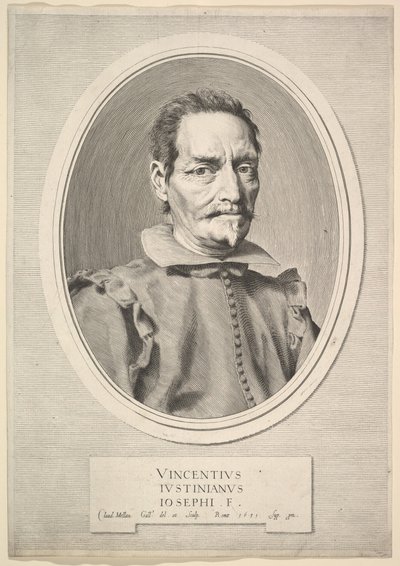 Vincenzo Giustiniani portréja, 1631. alkotó: Claude Mellan