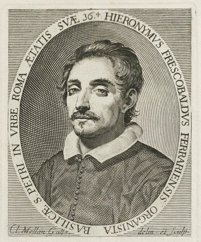 Girolamo Frescobaldi 1583-1643, 1634 zeneszerző portréja alkotó: Claude Mellan