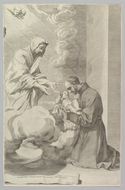 St. Gaëtan, a Theatines alapítója. alkotó: Claude Mellan