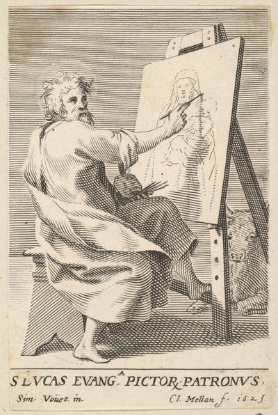 Szent Lukács Szűz festménye, 1625. alkotó: Claude Mellan