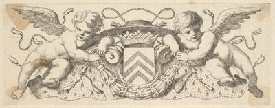 Két kerub Richelieu bíboros karjával, 1642 előtt. alkotó: Claude Mellan