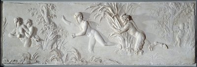 Pán üldözi Syrinxet Amour tekintete alatt Bas relief Claude Michel dit Clodion (1738-1814) alkotása. 1782 körül Párizs, Louvre Múzeum alkotó: Claude Michel Clodion