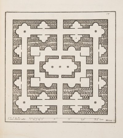 Design for Parterre, Theater des Plans et Jardinages, Pub.1652 (metszet) alkotó: Claude Mollet