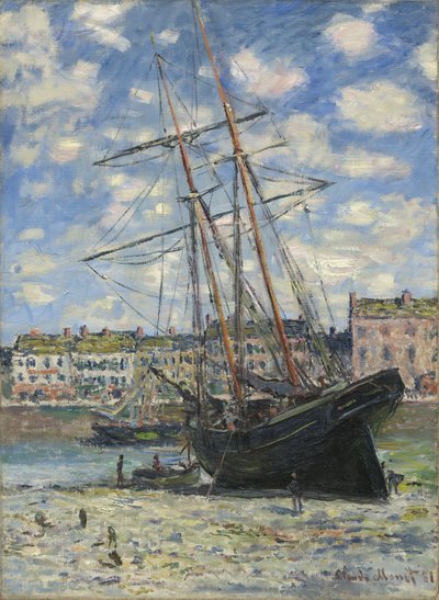 A dagály alatt fekvő hajó alkotó: Claude Monet
