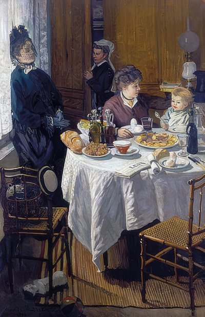 Ebéd (Le Déjeuner). 1868. Állapot a helyreállítás után alkotó: Claude Monet