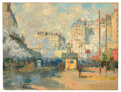 Saint-Lazare állomás külseje, napfényhatás, 1877 alkotó: Claude Monet