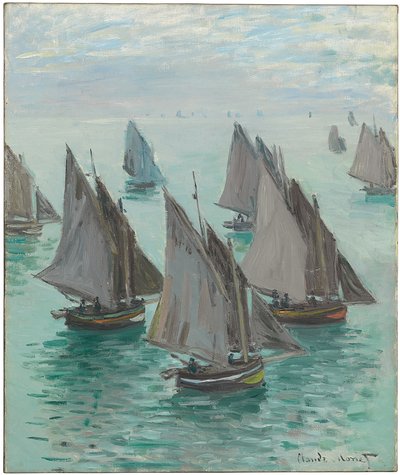 Halászhajók, Nyugodt tenger, 1868 alkotó: Claude Monet