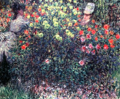 Lányok dáliák tömör tömegében, 1875 alkotó: Claude Monet