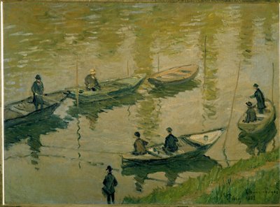 Halászcsoport a Szajnán, Poissy közelében alkotó: Claude Monet