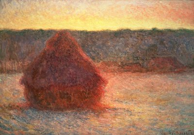 Szénakazalok naplementekor, fagyos időjárás, 1891 alkotó: Claude Monet