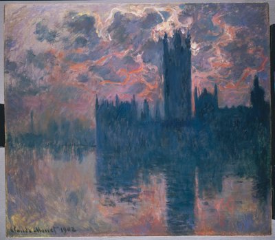 Parlament házai, naplemente, 1902 alkotó: Claude Monet