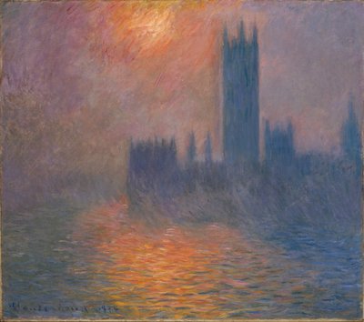 Parlament házai, naplemente alkotó: Claude Monet