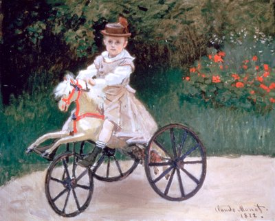 Jean Monet mechanikus lovon, 1872 alkotó: Claude Monet