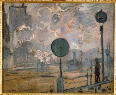 Gare Saint-Lazare kívül (jel) alkotó: Claude Monet