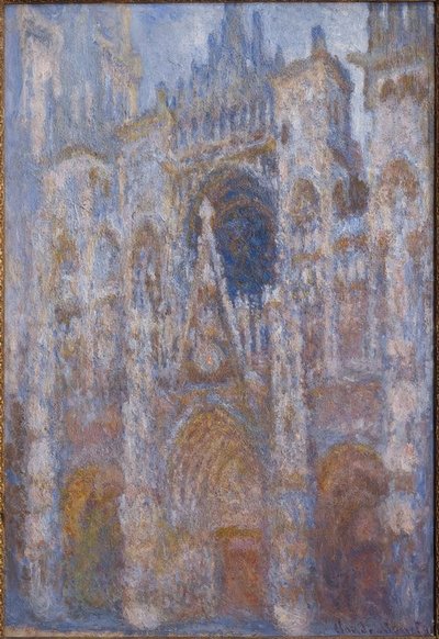Rouen-i katedrális. A kapu, reggeli nap. harmóniát alkotó: Claude Monet