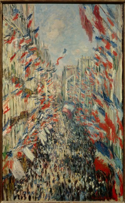 Rue Montorgueil Párizsban, 1878. június 30-i ünnep – Claude Monet festménye (1840-1926) alkotó: Claude Monet