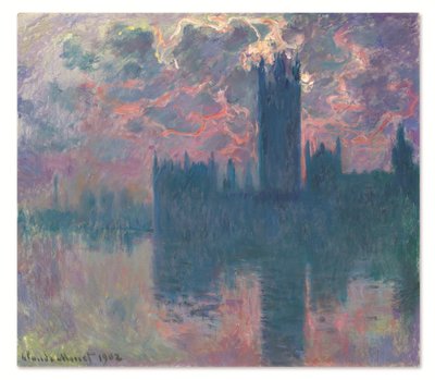 Le Parlement, soleil couchant (A Parlament, naplementében) alkotó: Claude Monet