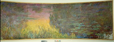 Tavirózsa, lenyugvó nap Claude Monet festménye (1840-1926) 1914-1926 Részenként 2 x 3 m-es diptichon. Párizs. Orangerie Múzeum alkotó: Claude Monet