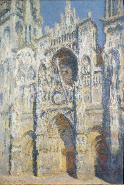 Rouen katedrális, a portál és a Saint Romain torony, teljes naphatás, kék harmónia és arany - olaj, vászon alkotó: Claude Monet