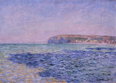 Árnyak a tengeren. A sziklák Pourville -ben alkotó: Claude Monet