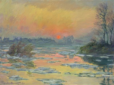 Naplemente a Szajna felett (Coucher de Soleil sur la Seine). 1880 alkotó: Claude Monet