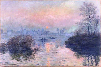 Naplemente a Szajnán, Lavacourt, téli hatás alkotó: Claude Monet
