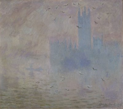 A Parlament épületei, sirályok alkotó: Claude Monet