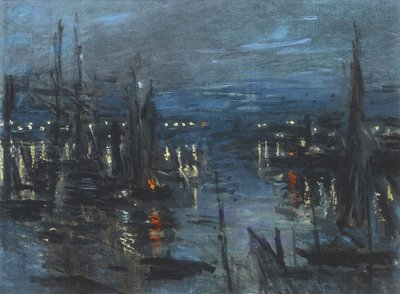 Le Havre kikötője, Éjszakai hatás; Havre kikötője, Éjszakai hatás, 1873 alkotó: Claude Monet