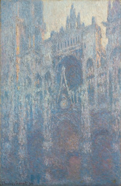 A roueni katedrális portálja a reggeli fényben alkotó: Claude Monet