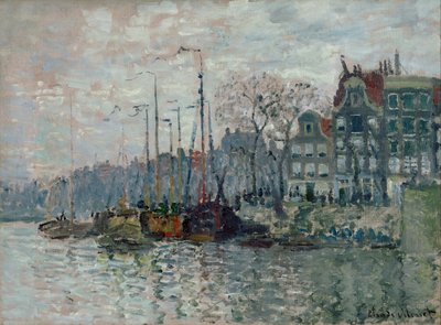 Kilátás az amszterdami Prins Hendrikkade-ra és a Kromme Waal-ra alkotó: Claude Monet