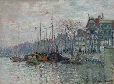 Kilátás a Prins Hendrikkade-re és a Kromme Waalra Amszterdamban, 1874 alkotó: Claude Monet