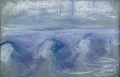 Waterloo híd, 1900 körül (pasztell, papír) alkotó: Claude Monet