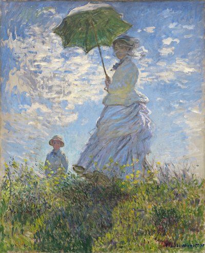 Nő napernyővel - Madame Monet és fia alkotó: Claude Monet