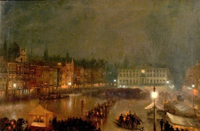 Robin Hood puskák fáklyás tetoválása, Nottingham Market Place, 1896 alkotó: Claude T. Stanfield Moore