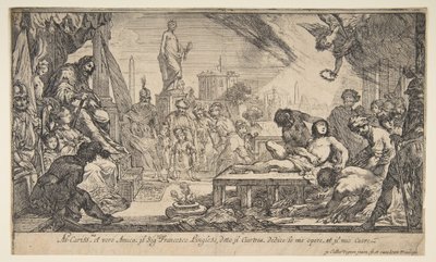 Szent Lőrinc mártíromsága, kb. 1627. alkotó: Claude Vignon