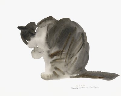 Macska, 1985 (akvarell) alkotó: Claudia Hutchins Puechavy