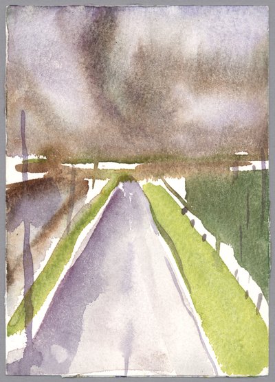 Vihar az úton, 1995 (akvarell) alkotó: Claudia Hutchins Puechavy