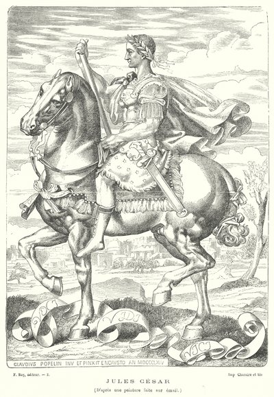 Julius Caesar, római katona és politikus (metszet) alkotó: Claudius Popelin
