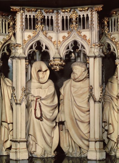 Merész Fülöp (1342-1404) sírja két gyászoló részlete, a champmoli Chartreuse templomból alkotó: Claus and Marville Jean de (d.1389) Sluter
