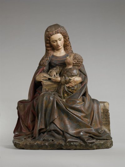 Szűz és gyermek, 1415-1417 körül (mészkő festékkel és aranyozással) alkotó: Claus de Werve
