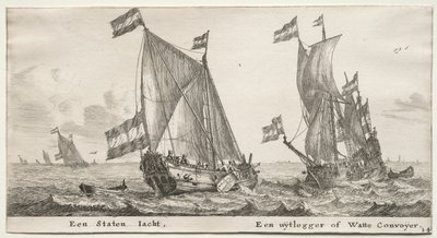 Különféle hajók és Amszterdam kilátásai (Verscheÿde Schepen en Gesichten van Amstelredam), II. rész: Holland Admiralitás jachtja. Egy őrhajó alkotó: Clement de Jonghe