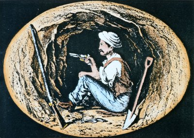 Colt Revolverrel felfegyverzett brit szapper az enyémben várja az ellenséges ellenszapper áttörését alkotó: Clifford Henry Mecham