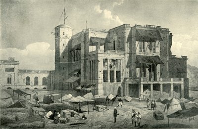 A rezidencia elölnézete, Lucknow, A segélyezés után, c1858, 1901. alkotó: Clifford Henry Mecham