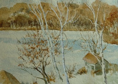 915 Silver Lake, Újév napja 2014, 2014 (akvarell) alkotó: Clive Wilson