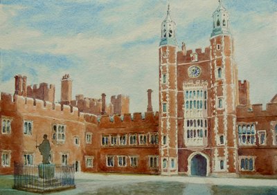 Iskolaudvar (Kelet), 2010 (akvarell) alkotó: Clive Wilson