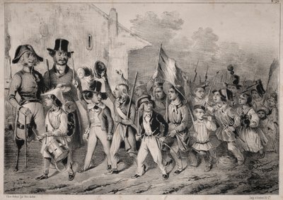 Hírek: Jó! A kölykök is akarják! ha háborúról beszélünk!..., 1840. alkotó: Clémente Pruche