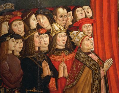 Részlet az Ajánlott Madonnáról (tempera a panelen) alkotó: Cola da and Roma Giovanni Anotnio da Orte