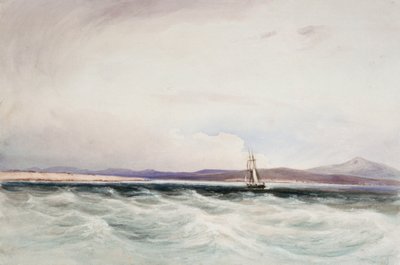 A HMS "Beagle" kutatóhajó befut a Berkeley Soundba a Falkland-szigeteken alkotó: Conrad Martens
