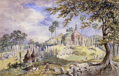 A Thuparama Dagoba Anuradhapurában, Srí Lankán, 1873 alkotó: Constance Frederica Gordon-Cumming